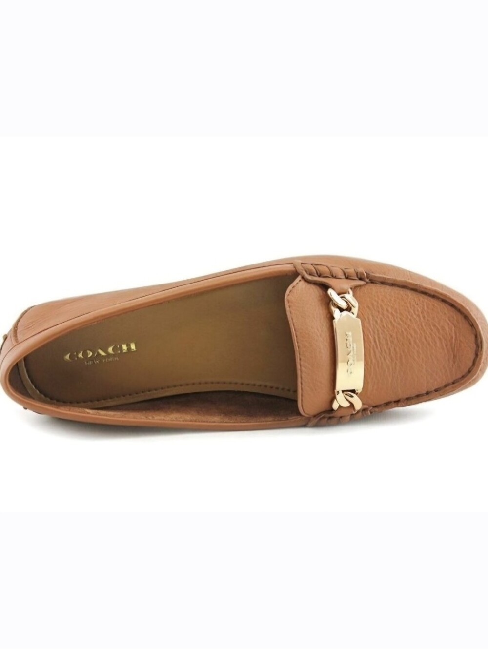 Coach "Olive" Driving Loafer In Brown Pebble Leather, Sz 9.5, EUR 39.5